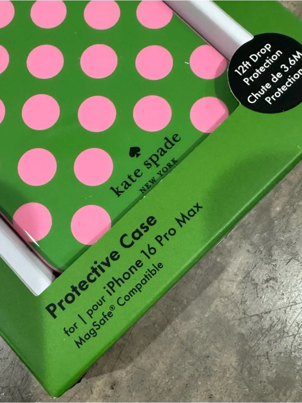 kate spade Green with Pink Polka Dot Protective Phone Case